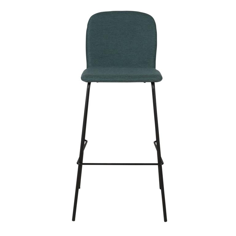 Chaise plan de travail tissu bleu foncé piètement métal h65 cm