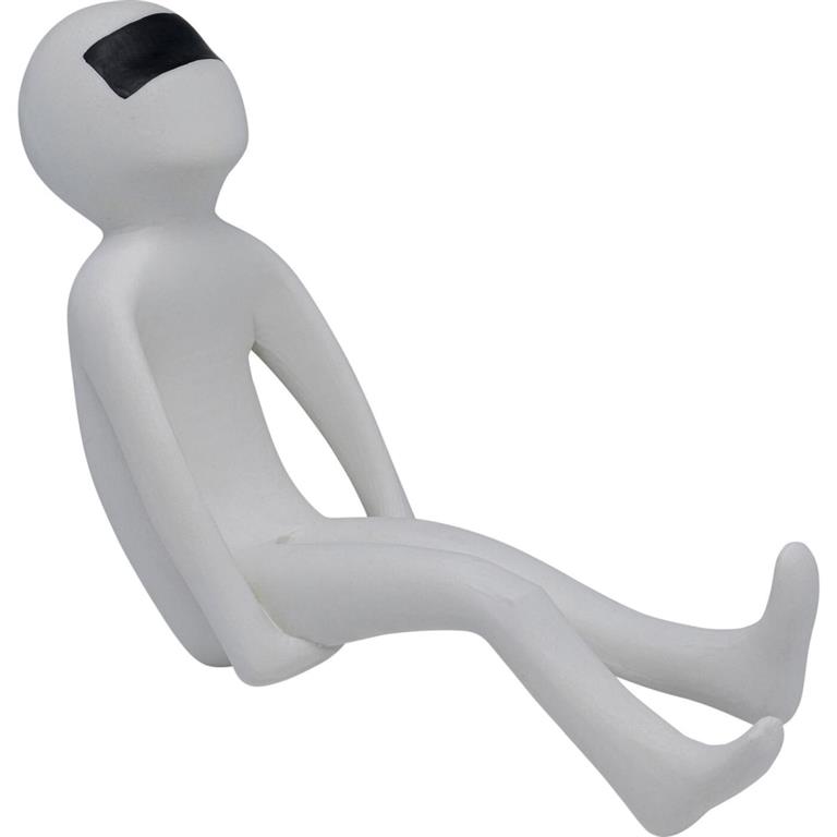 Statuette personnage penseur en polyrésine blanche