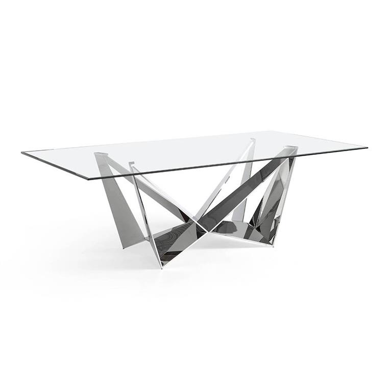 Produit à usages professionnels et particuliers. Table à manger rectangulaire en verre modèle 1049 Angel Cerdá S.L.  Table à manger rectangulaire de design moderne avec plateau en verre trempé ...