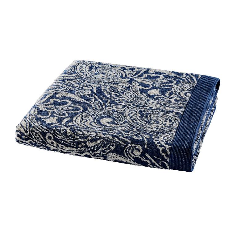 Drap de bain coton bleu foncé 100x150 cm