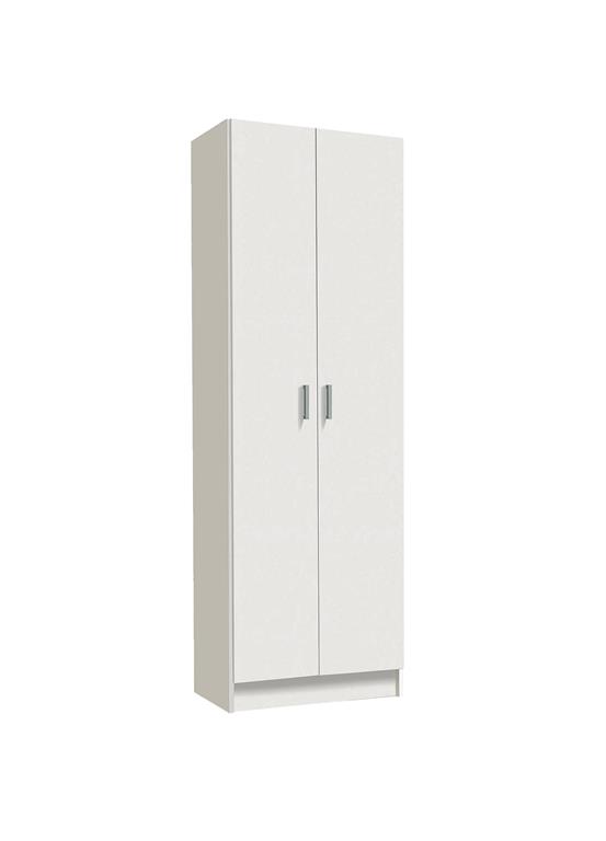 Armoire polyvalente à 2 portes effet bois blanc 59x37 cm
