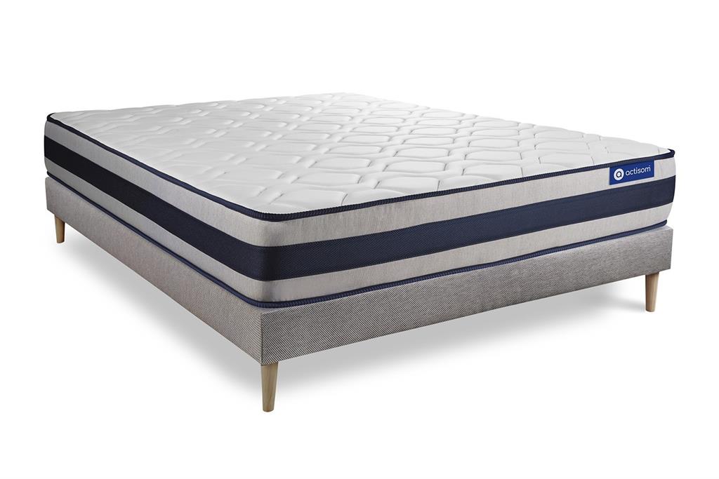 Ensemble 160x200 cm sommier kit gris