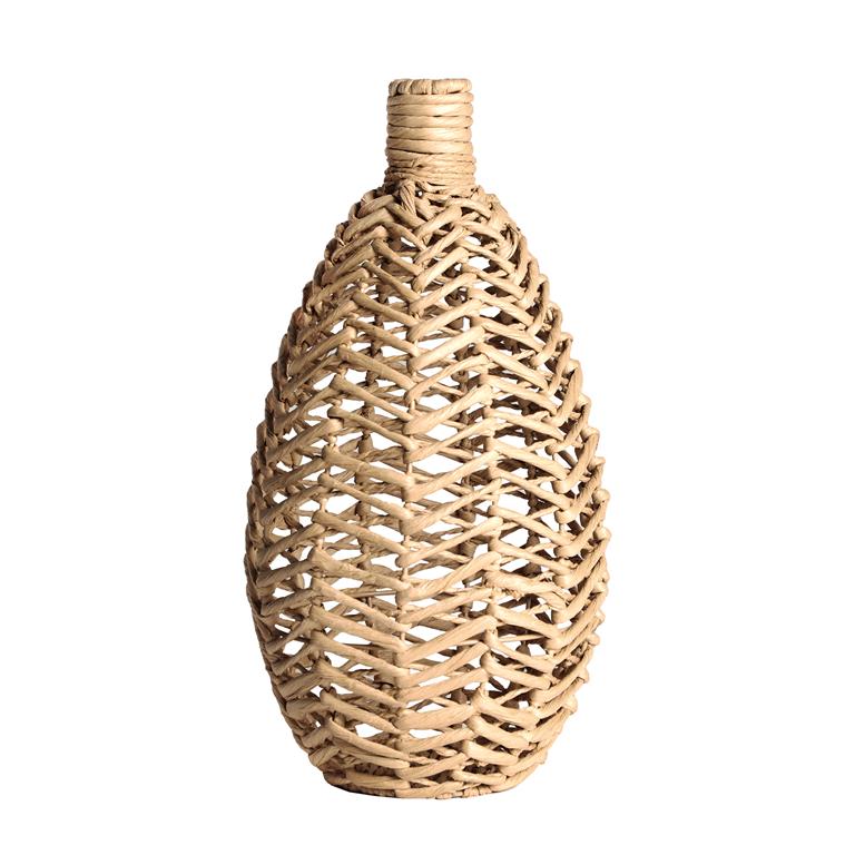 Bouteille en rotin marron 21x21x42 cm