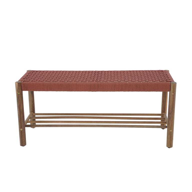 Banc intérieur et extérieur  en bois d'acacia et corde