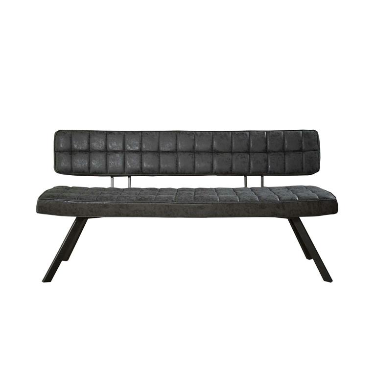 Banquette de salle à manger revêtement synthétique noir L150cm