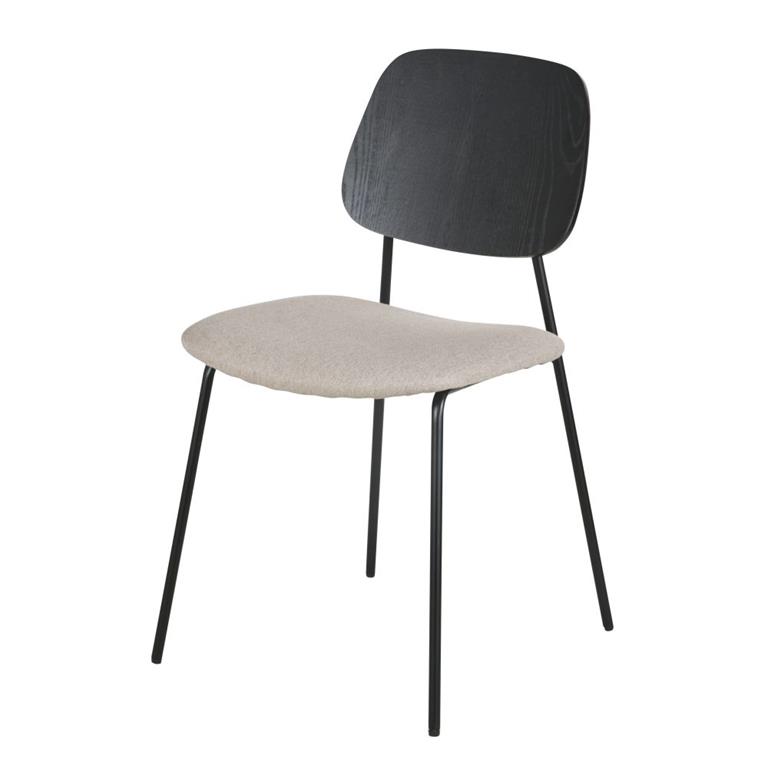 Chaise beige chiné et noire