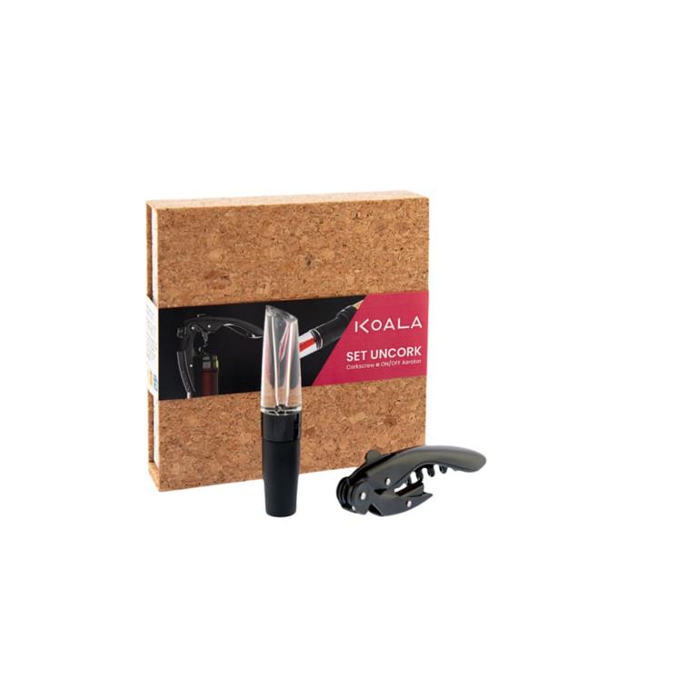 Coffret avec tire-bouchon High Tech et aérateur de vin