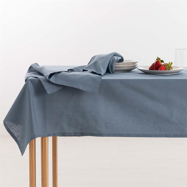 Nappe en lin Bleu 300x150