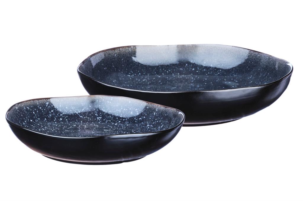 Corbeille à fruits en grès bleu D0