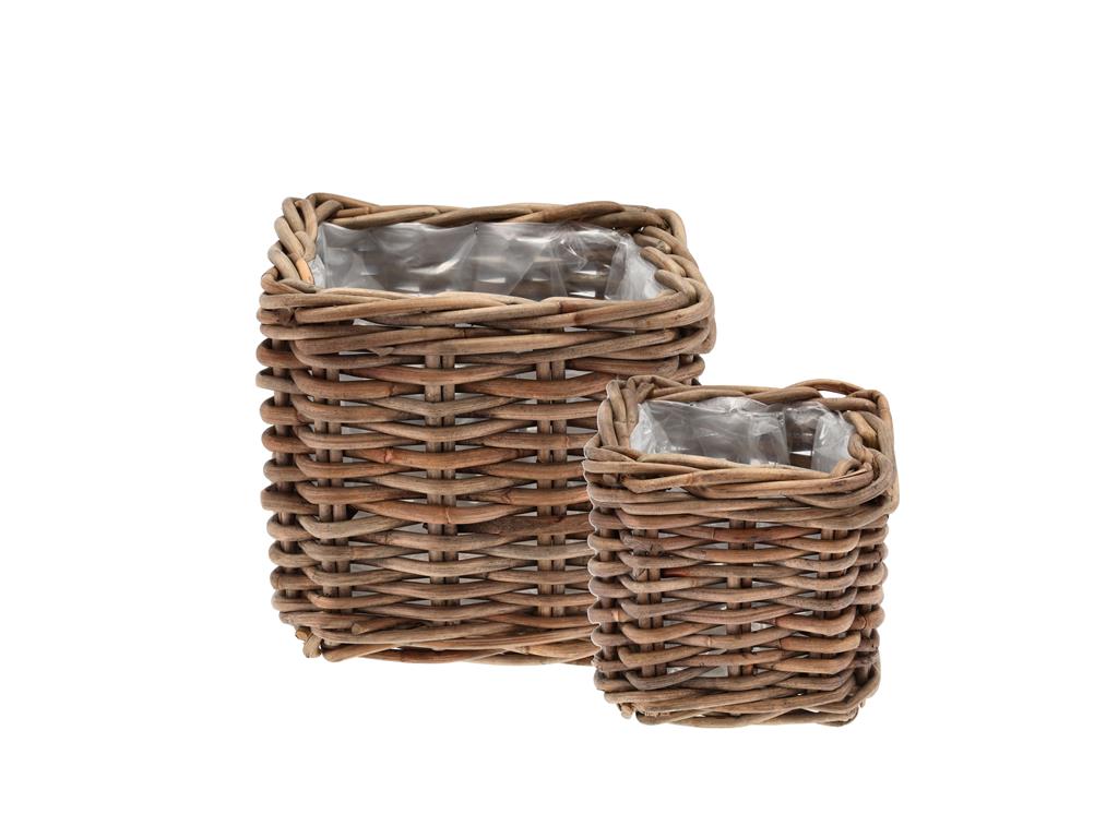 Panier à plantes en rotin naturel