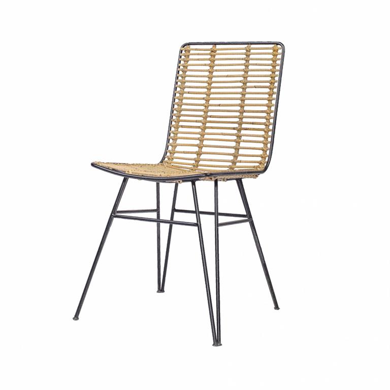CHAISE EN ROTIN ET METAL - CLEMDu style dans votre salon !Avec un style exotique naturel la chaise en rotin et métal à aussi le style vintage déco. Un mélange ...