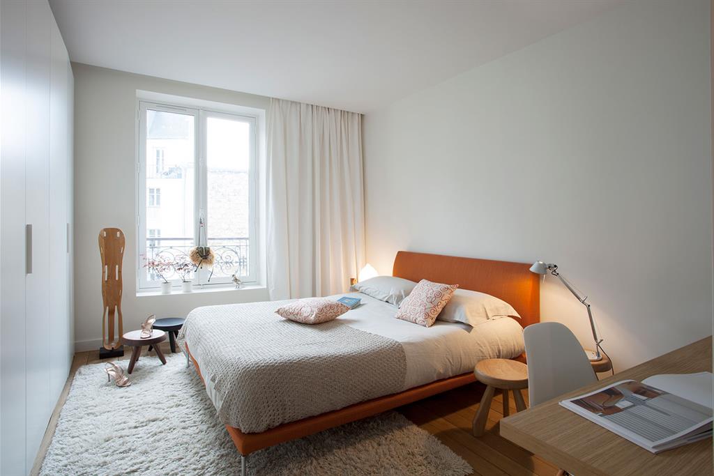 Chambre à coucher d'un appartement Haussmannien à Paris 