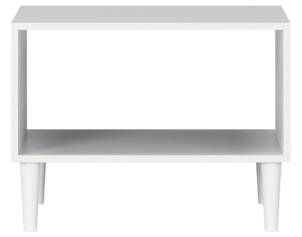 Table basse contemporaine 1 niche 70cm blanc