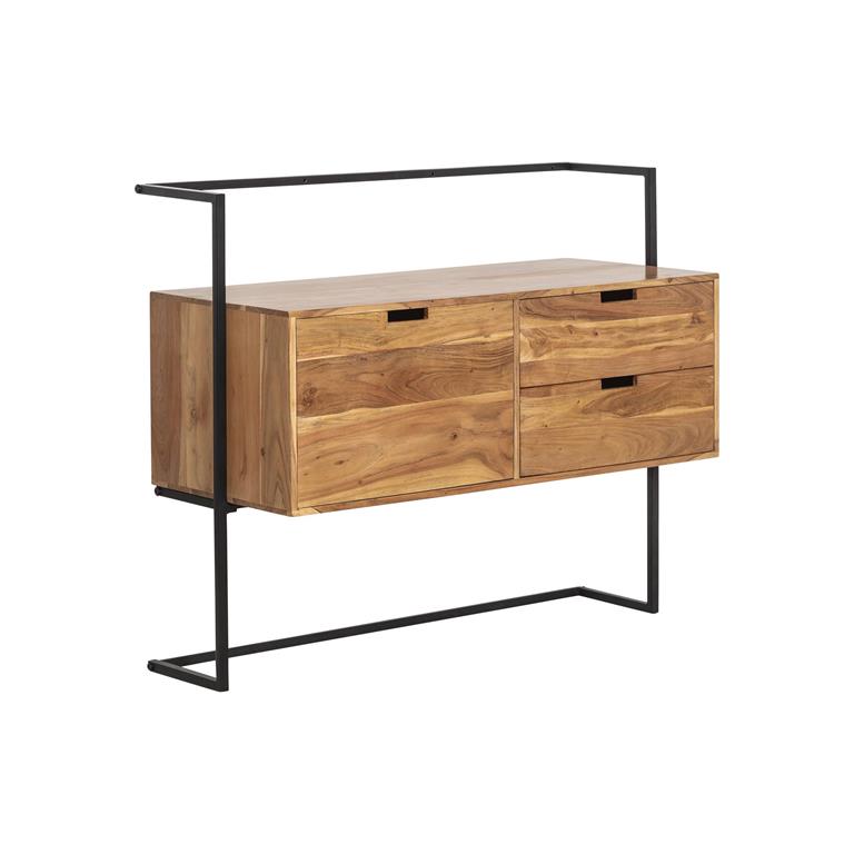 Meuble sous vasque en bois marron 118x50 cm
