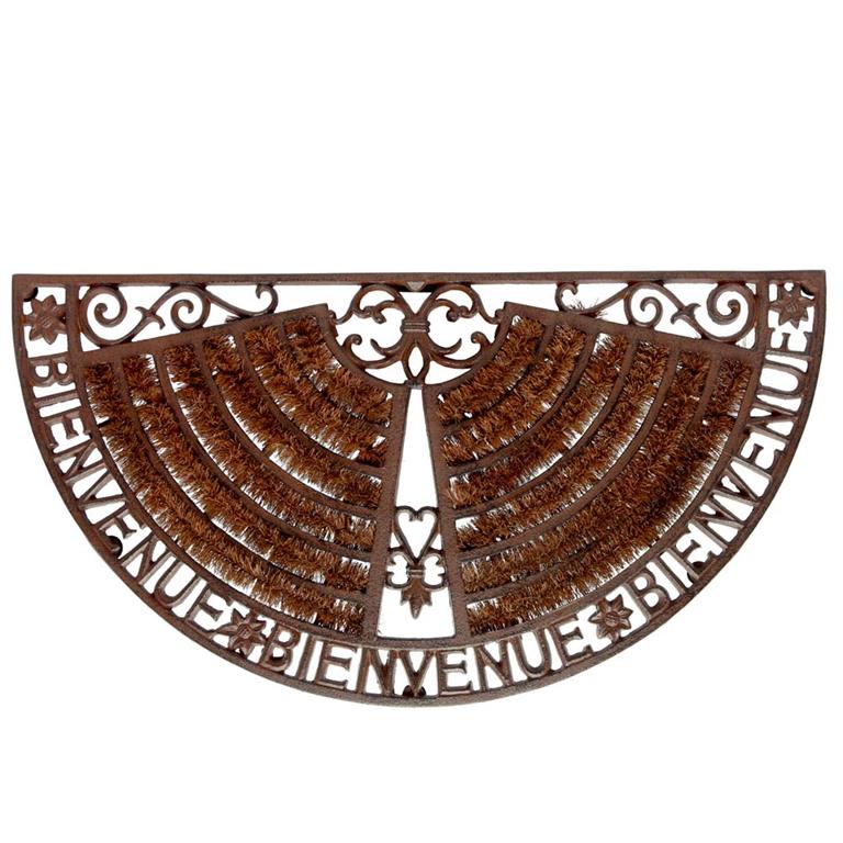 Paillasson en fer forgé et fibre de coco marron 37x70