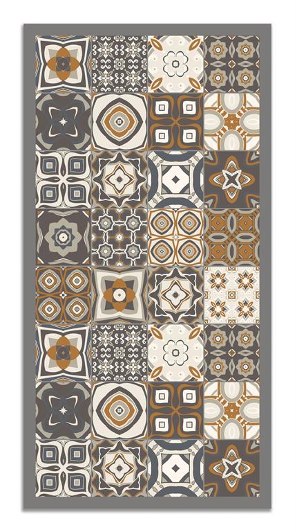 Donnez une touche d'élégance et de modernité à vos espaces avec le tapis en vinyle ''Baldosa Hidráulica''. Avec un design attrayant dans des tons de bleu, gris, orange, multicolore et ...
