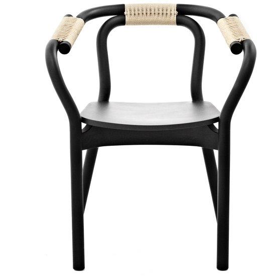 Chaise en bois noir et fibre naturelle Knot noir/Nature - Normann Copenhagen