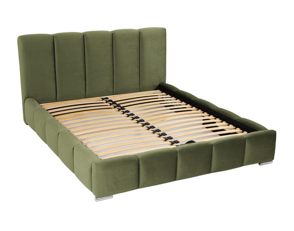 Lit coffre en Velours 180x200 cm vert