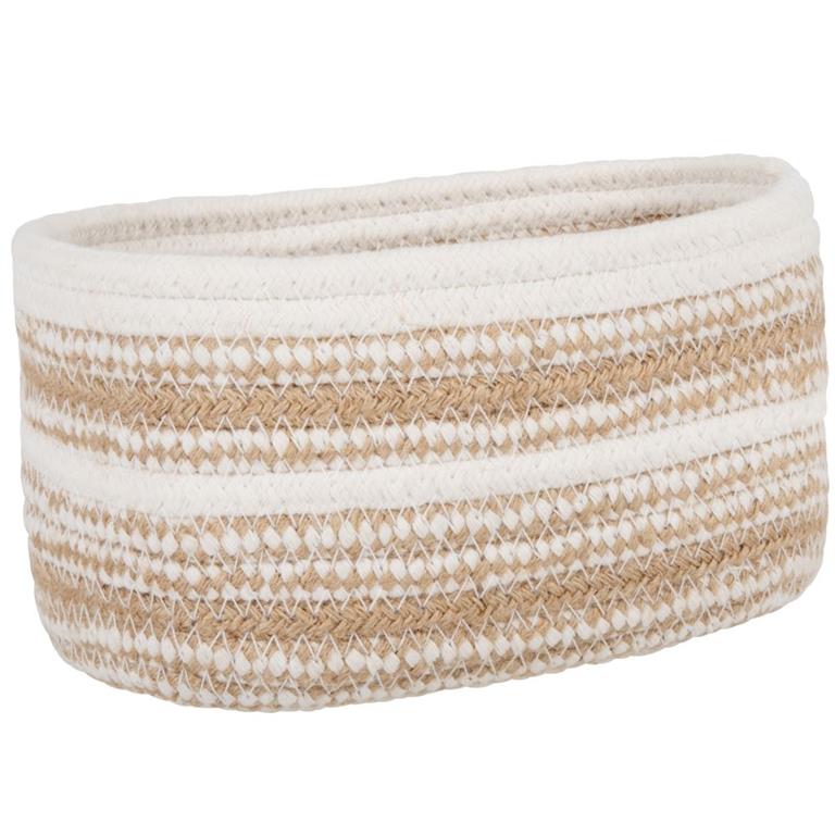 Corbeille en coton beige et marron