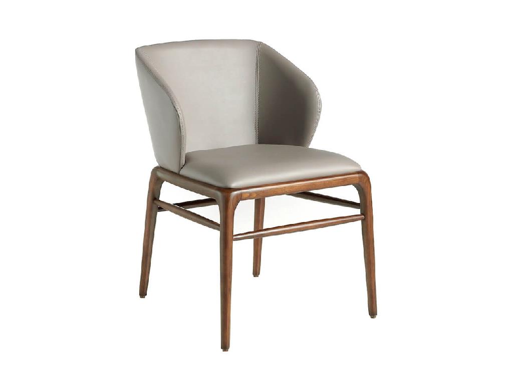 Chaise en simili cuir et effet bois noyer