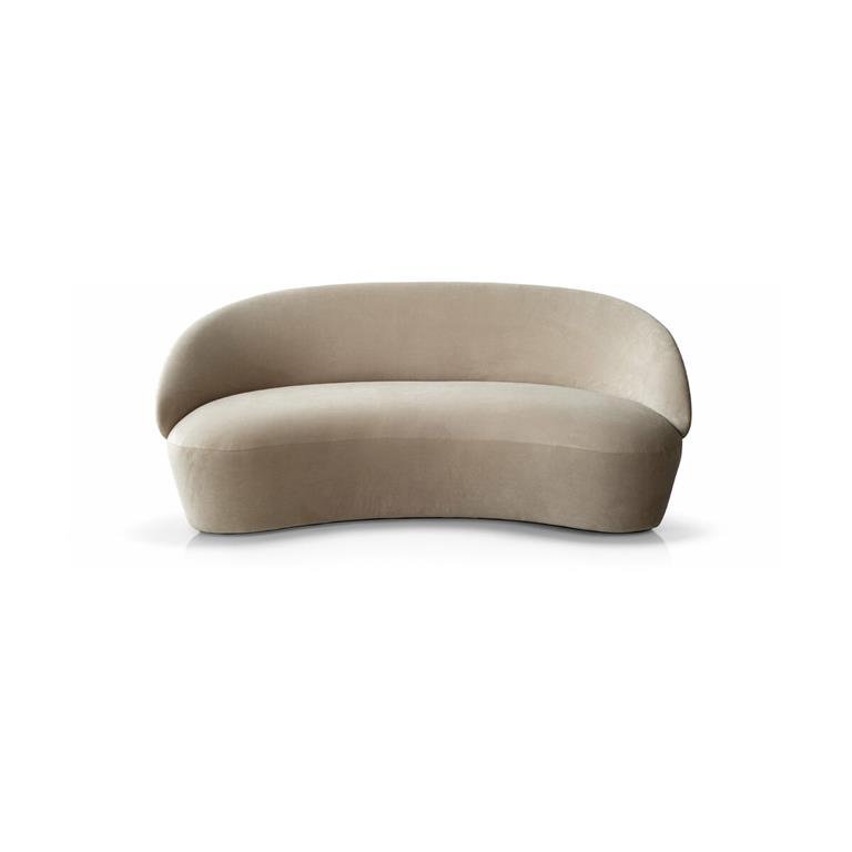 Canapé 2 places velours beige Naïve - Emko