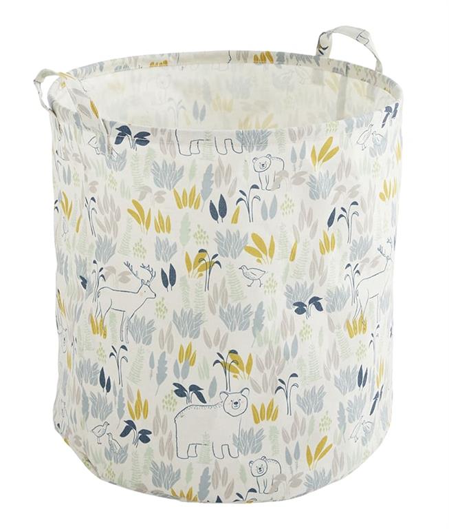 Grand panier de rangement pour jouets beige 40x40x40cm