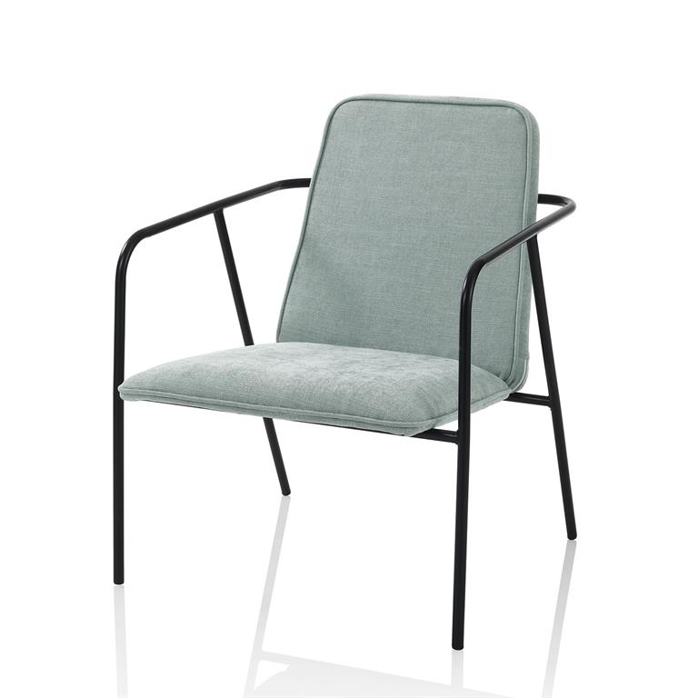 Fauteuil en tissu vert menthe