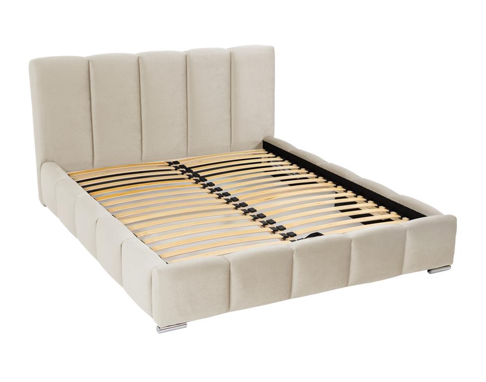 Lit coffre en Velours 180x200 cm beige