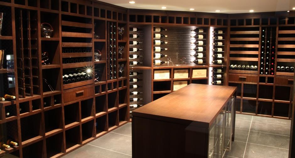 Cave à vin en wengé verni
