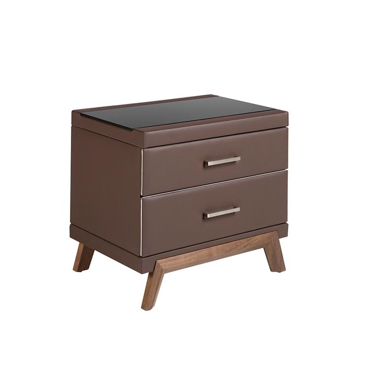 Table de chevet en simili cuir