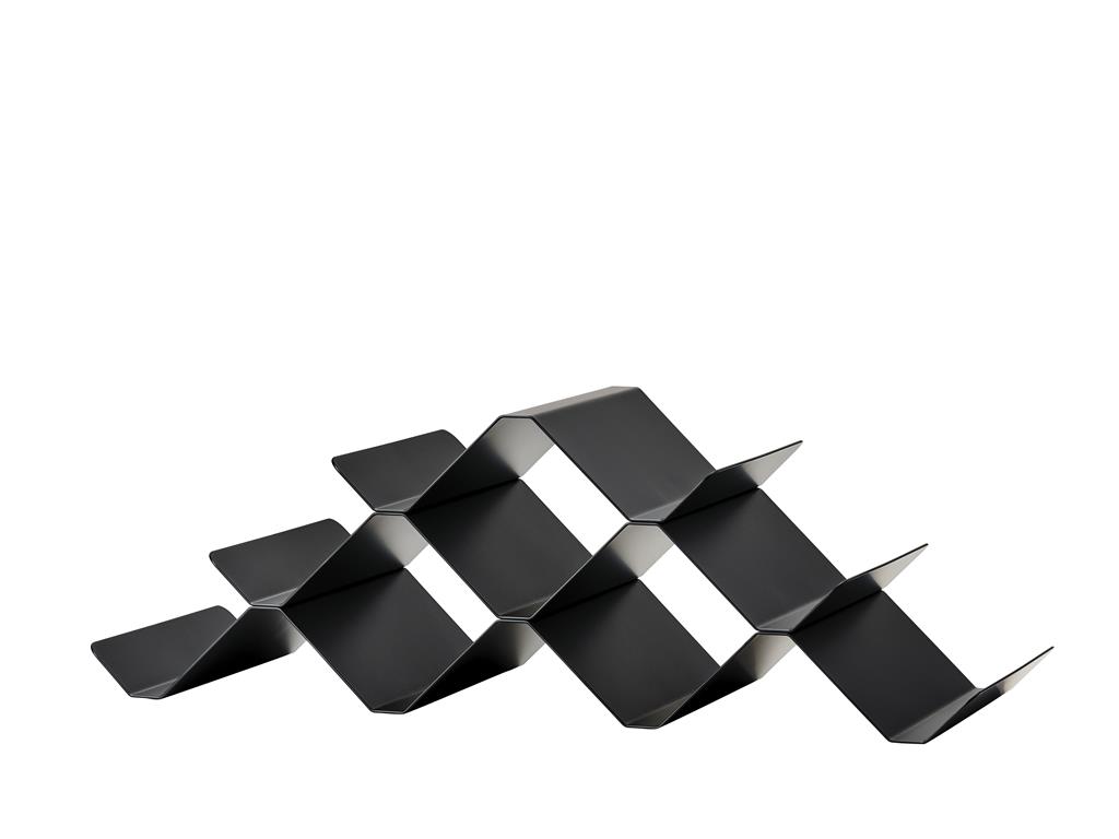 Casier à vin en acier laqué noir