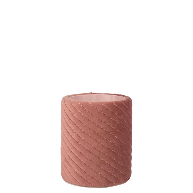 Pot à crayons effet velours rose surpiqué