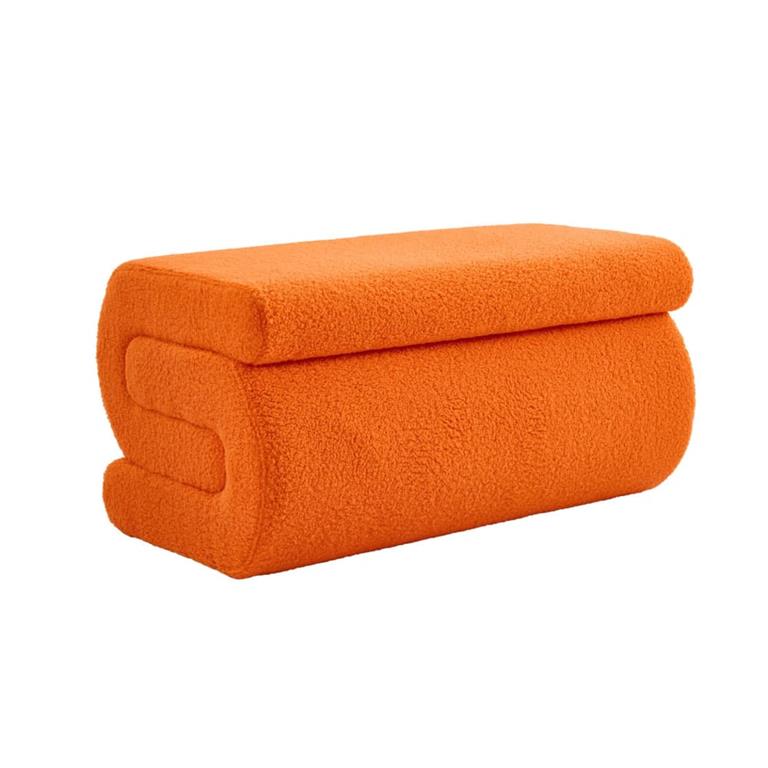 Banc design revêtement bouclette orange 1-2 places
