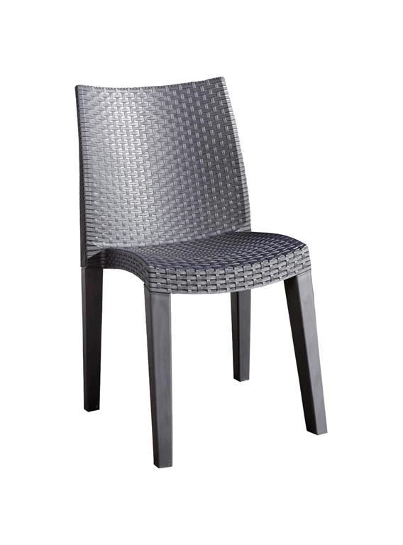 Chaise d’extérieur anthracite 45x55 cm
