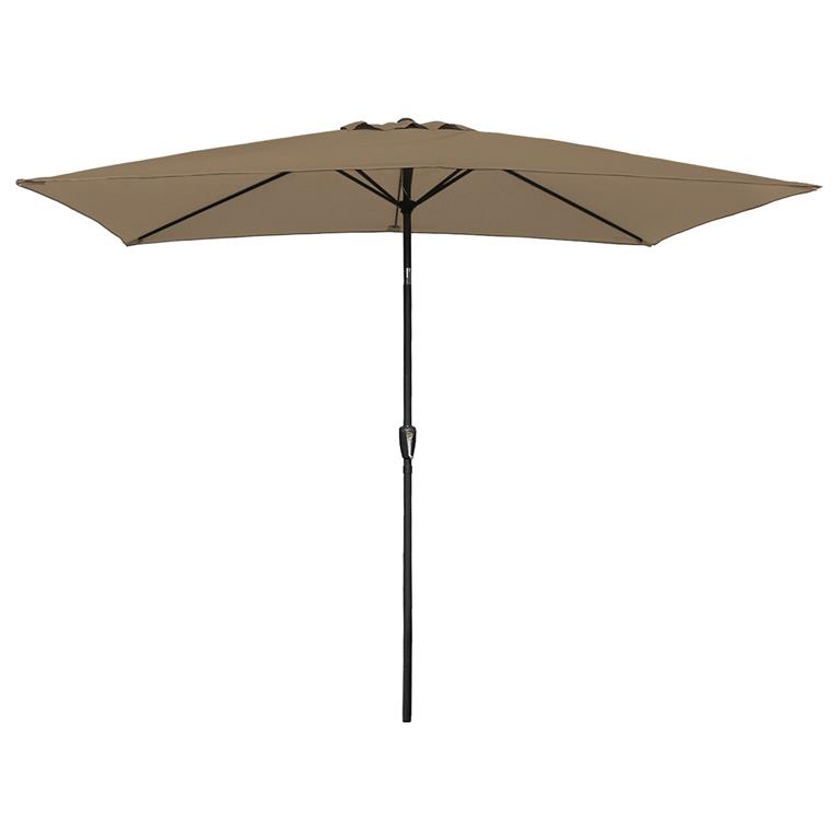 Parasol droit rectangulaire 2x3m en aluminium et toile taupe
