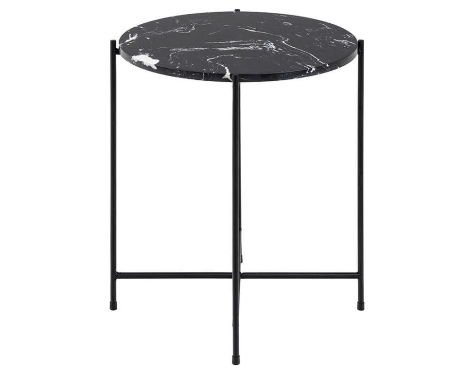 Table basse plateau en marbre L42cm noir