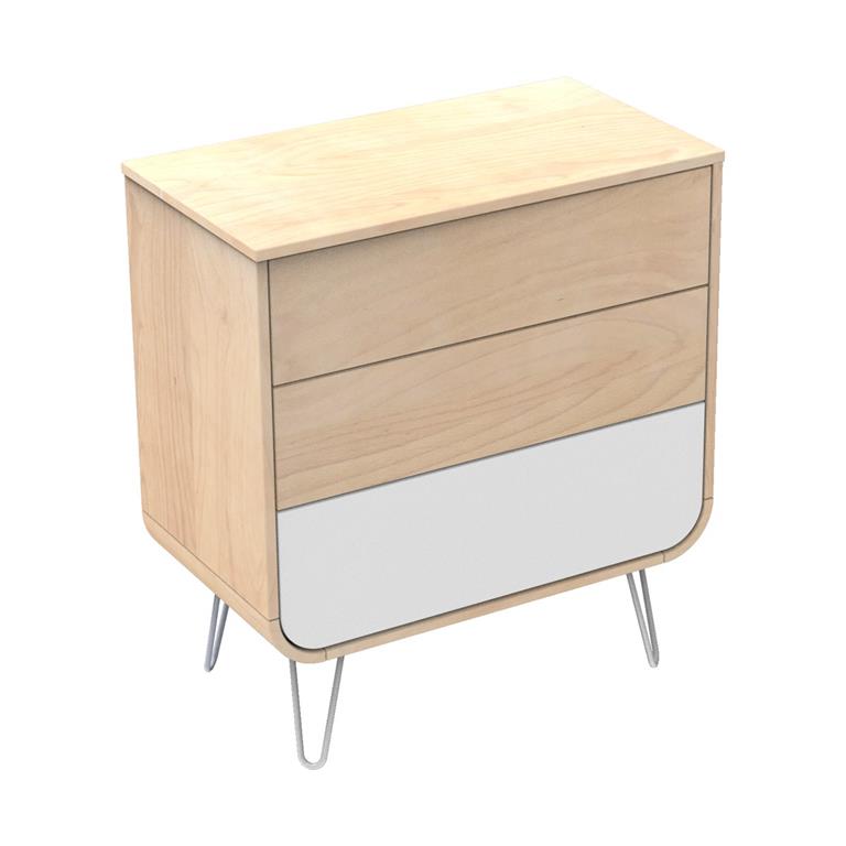 Commode 3 tiroirs pieds métal