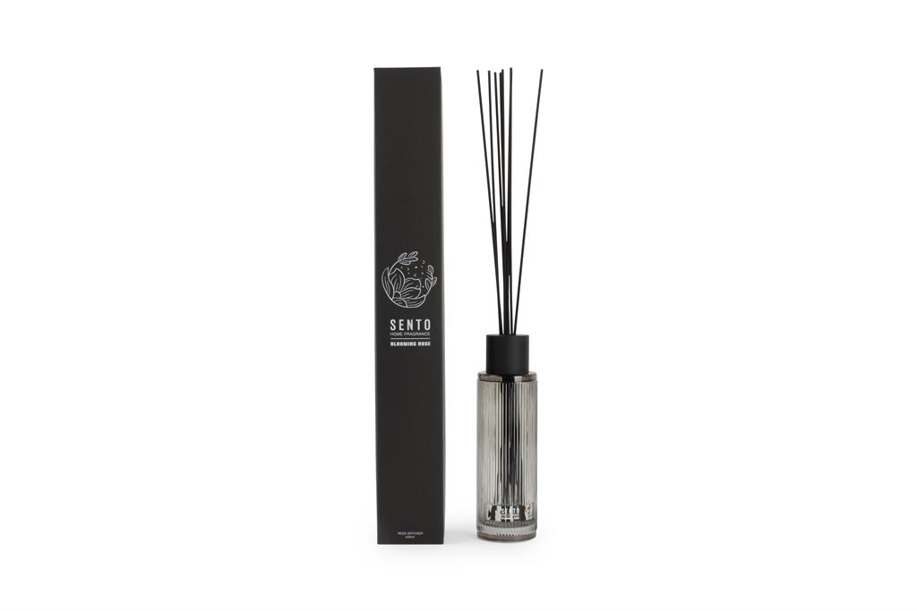 Diffuseur batônnets en verre 430ml rose en fleur