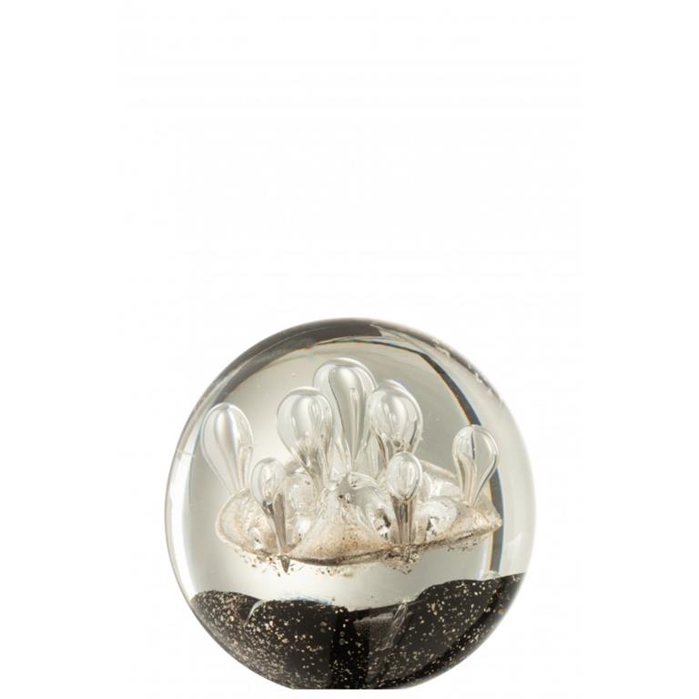 Presse-papier verre or/noir H12cm