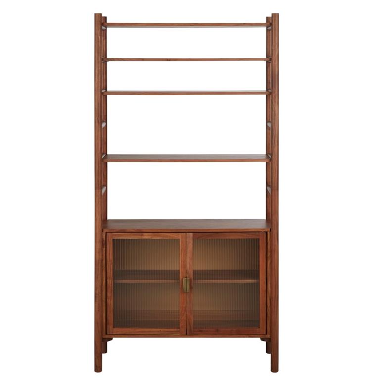 Garde-manger en bois d'acacia massif 2 portes