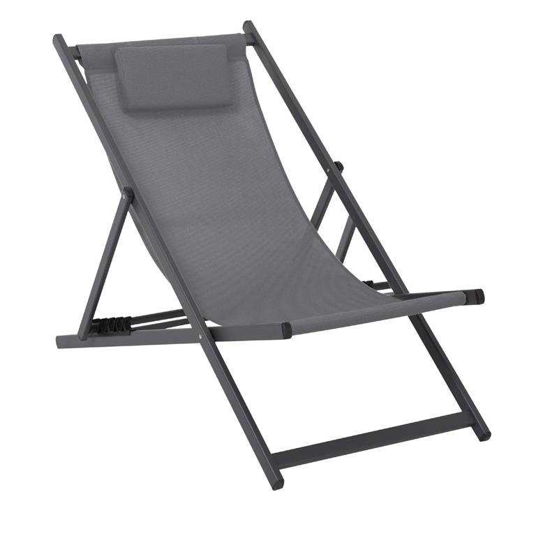 Lot de 2 chiliennes  en aluminium gris anthracite