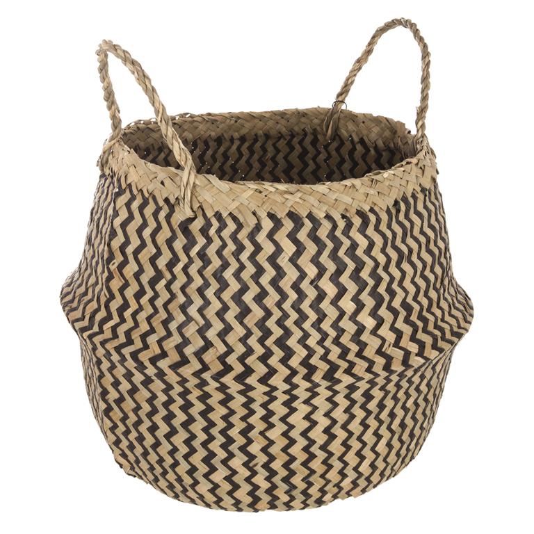 Panier tressé motif noir