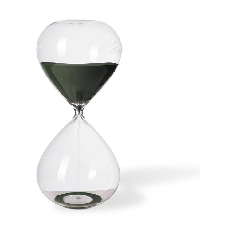Sablier en verre et sable vert M Ball - Pols Potten