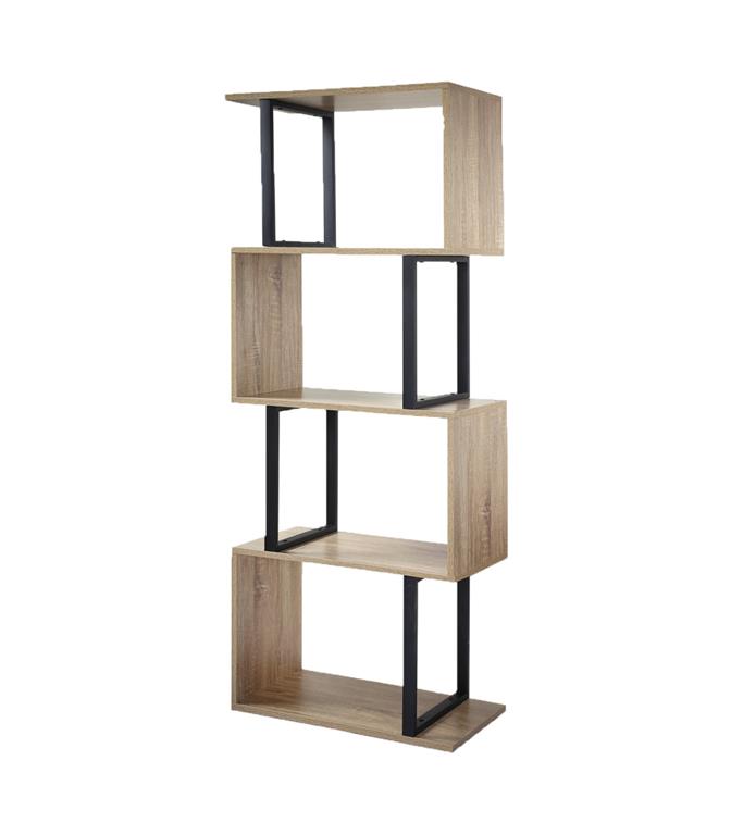 Étagère 4 Niveaux décor bois avec montants métal