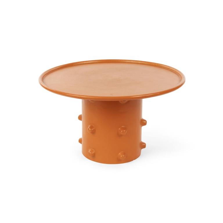 Table basse design en aluminium orange