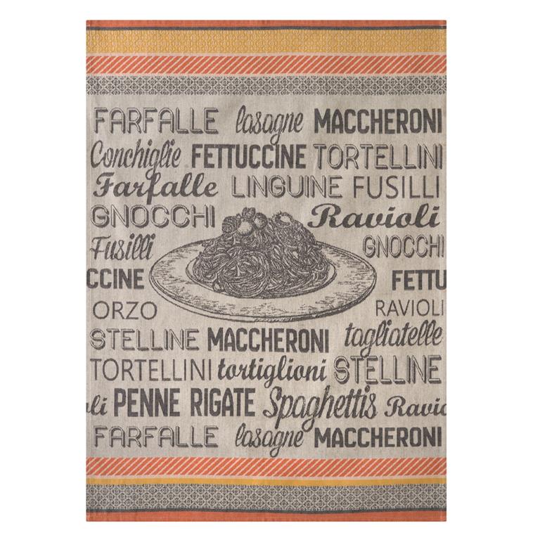 Torchon en jacquard de coton beige 50x75