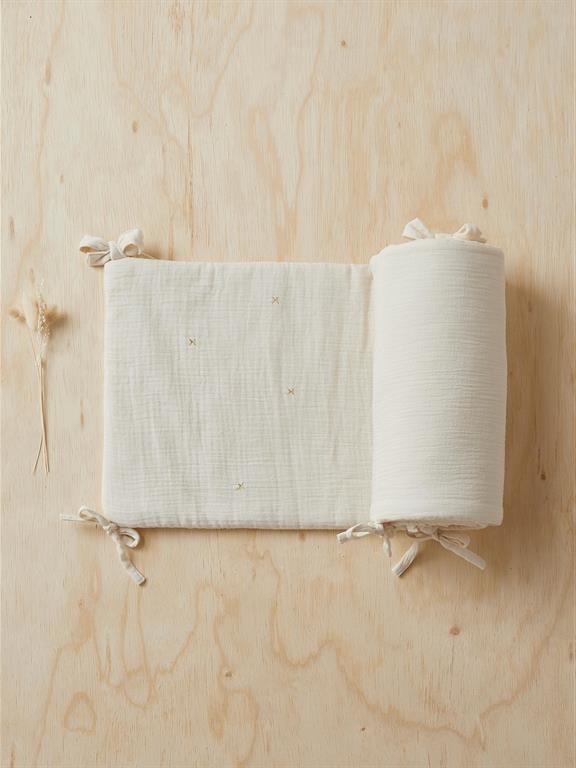 Tour de lit gaze de coton bio ivoire