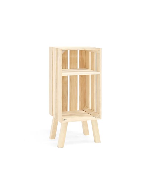 Table de chevet en bois de pin verticale naturelle 25