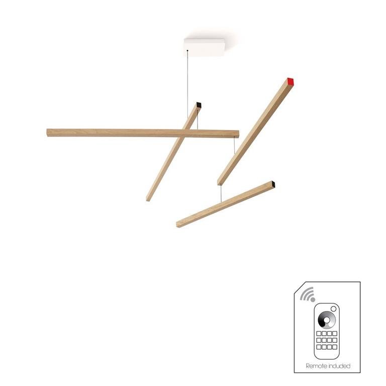 Mobile suspension tasso clown dimmable en bois multicolore
