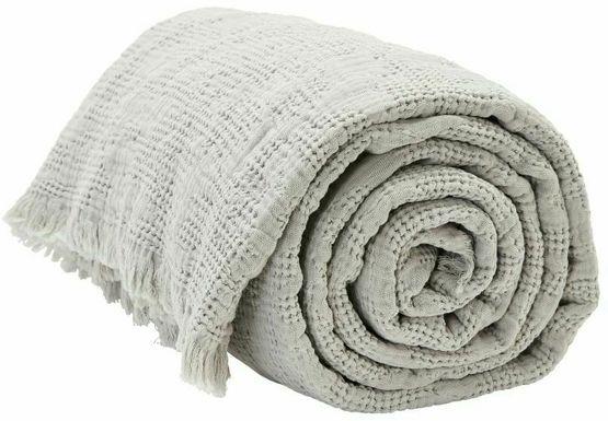 Jeté de lit gaufré gris 280 x 240 cm Hilda